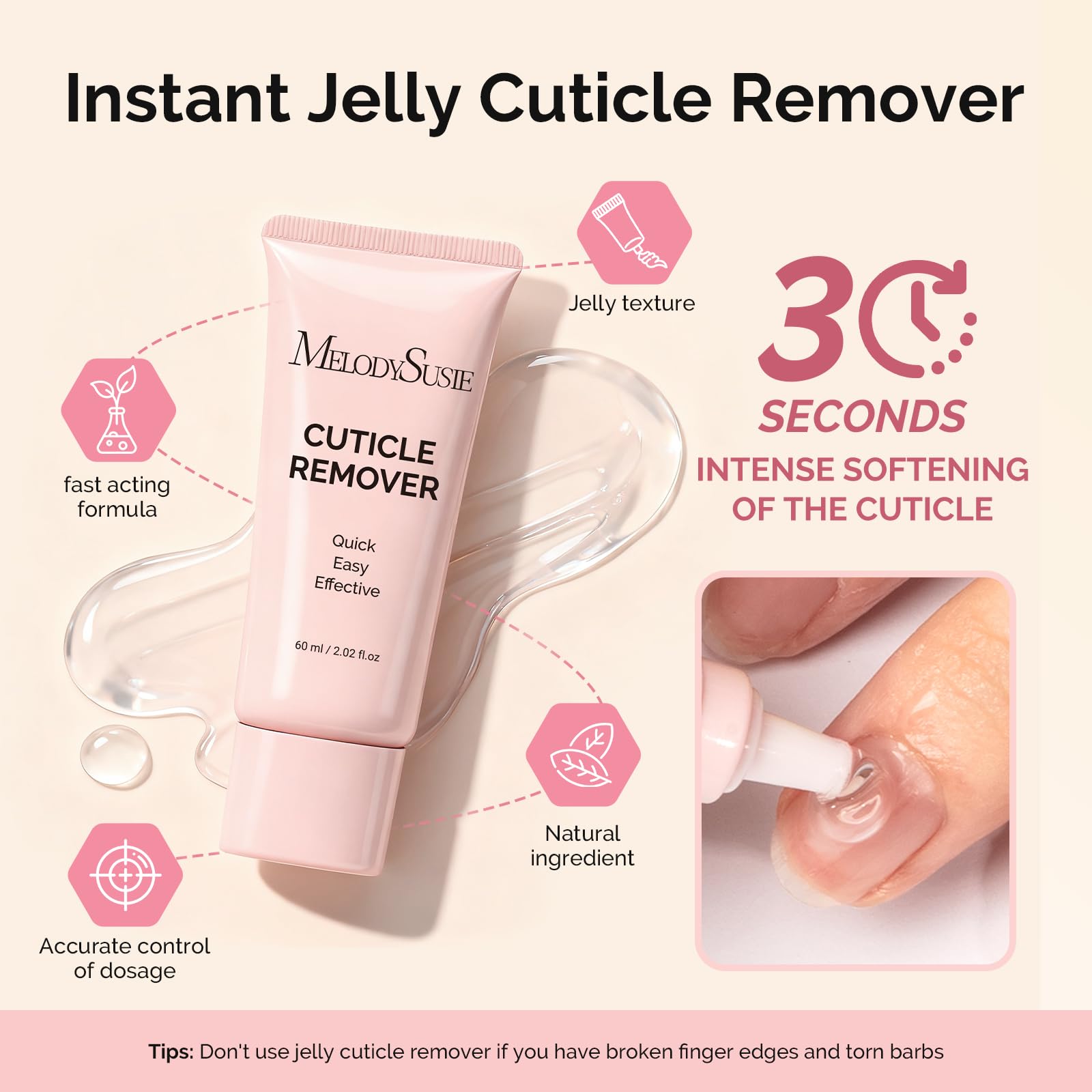 MelodySusie nail file and brush for smooth cuticle edges
