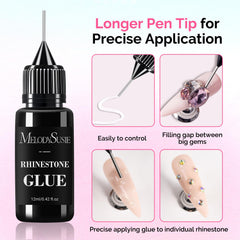 MelodySusie Rhinestone Glue pen-tip for precise nail art application.