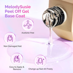 MelodySusie peel-off base coat enables gentle removal without damage