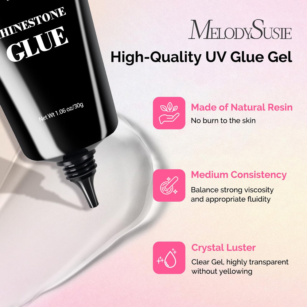 MelodySusie Rhinestone Glue bottle detail showing 30 g capacity