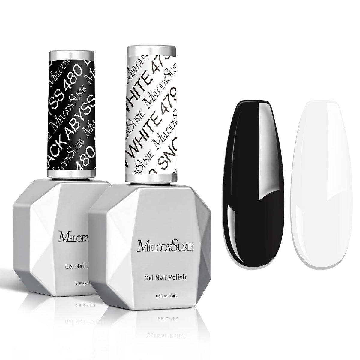 MelodySusie thick gel black 15ml bottle for bold, durable color.
