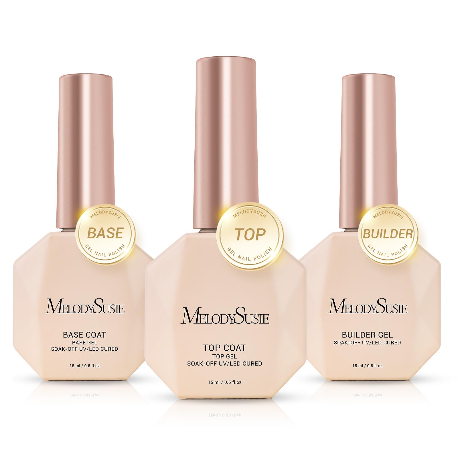 MelodySusie top coat builder gel bottle for glossy finish and durability