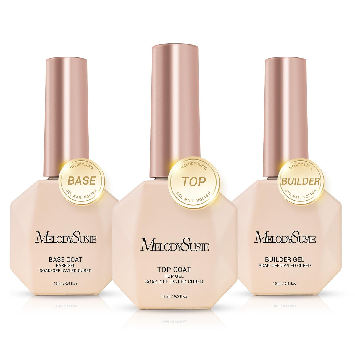 MelodySusie top coat builder gel bottle for glossy finish and durability