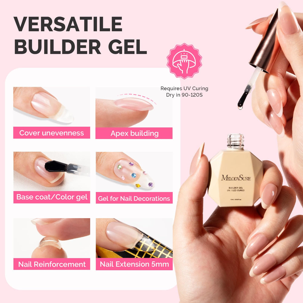 MelodySusie UV LED cure 90-120 seconds for durable nail enhancements