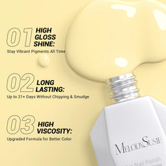MelodySusie yellow gel polish brush applying smooth, even coverage