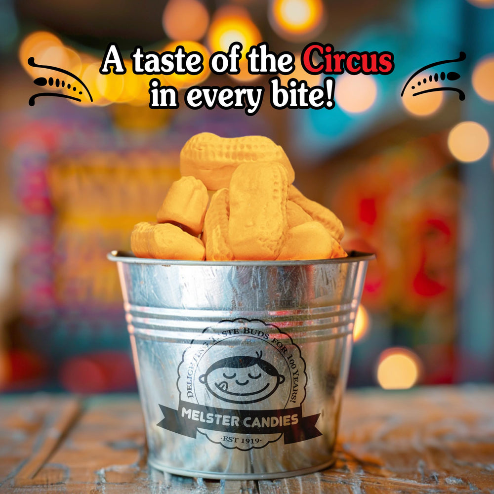 Melster Candies fat-free circus peanuts offer a lighter snack option.