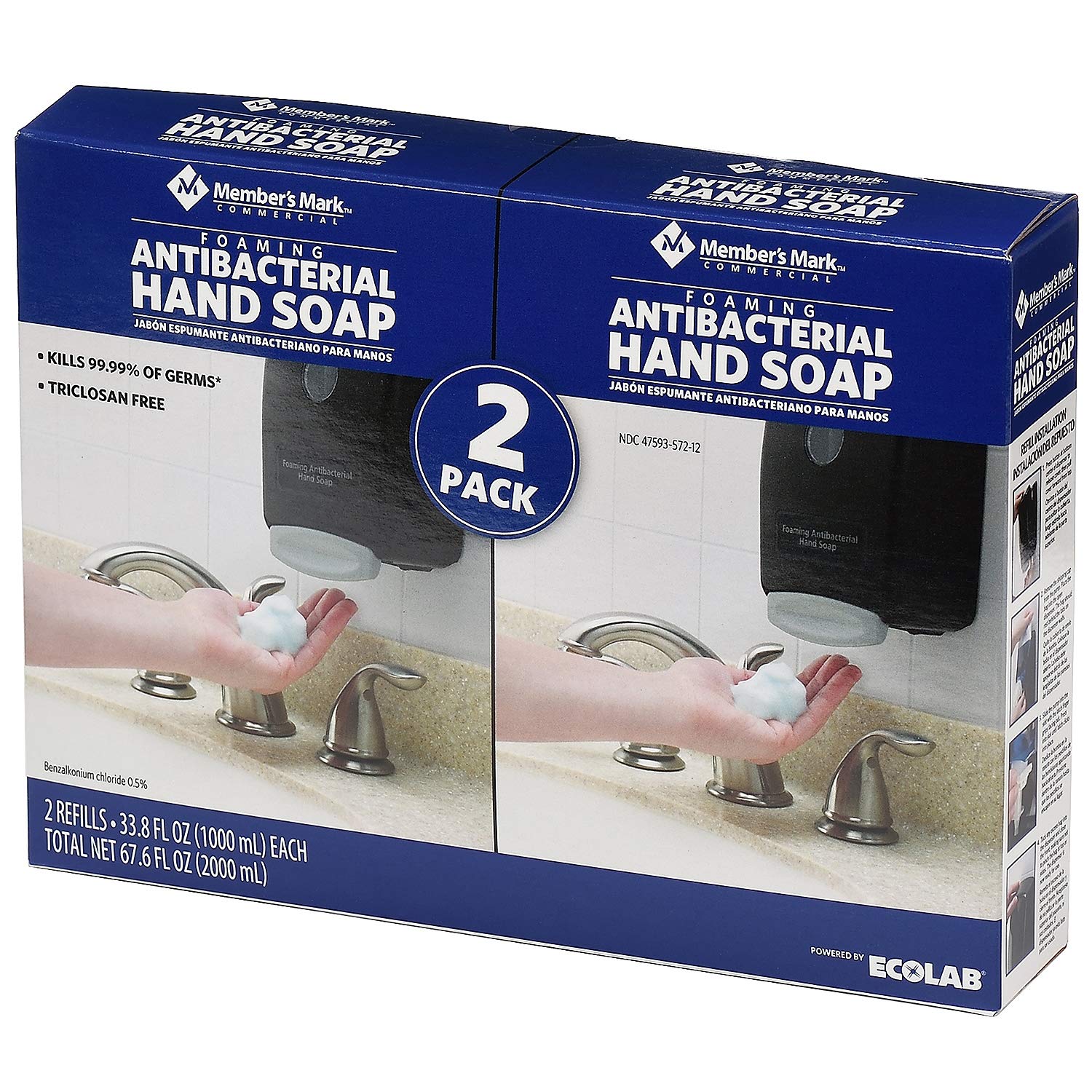 Members Mark Proforce foaming hand soap refill bottle, 33.8 oz, for workplace dispensers