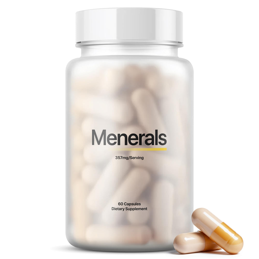 Menerals Mens Multivitamin bottle front showing energy and vitality support