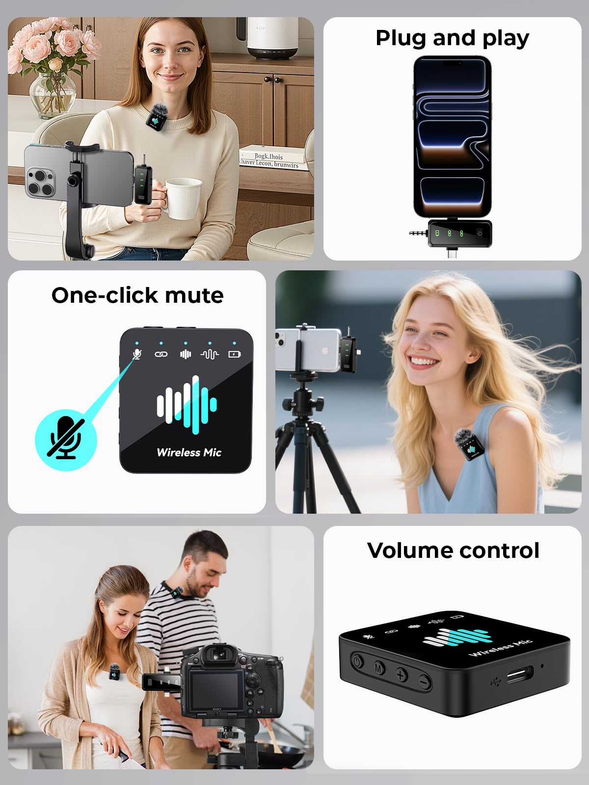 MENERESAS universal receiver works with USB-C, Lightning, and 3.5mm for instant plug-and-play.