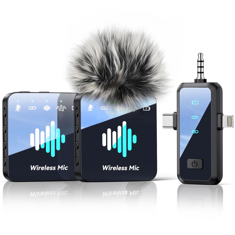 MENERESAS wireless lavalier compact unit captures clear voice for iPhone.