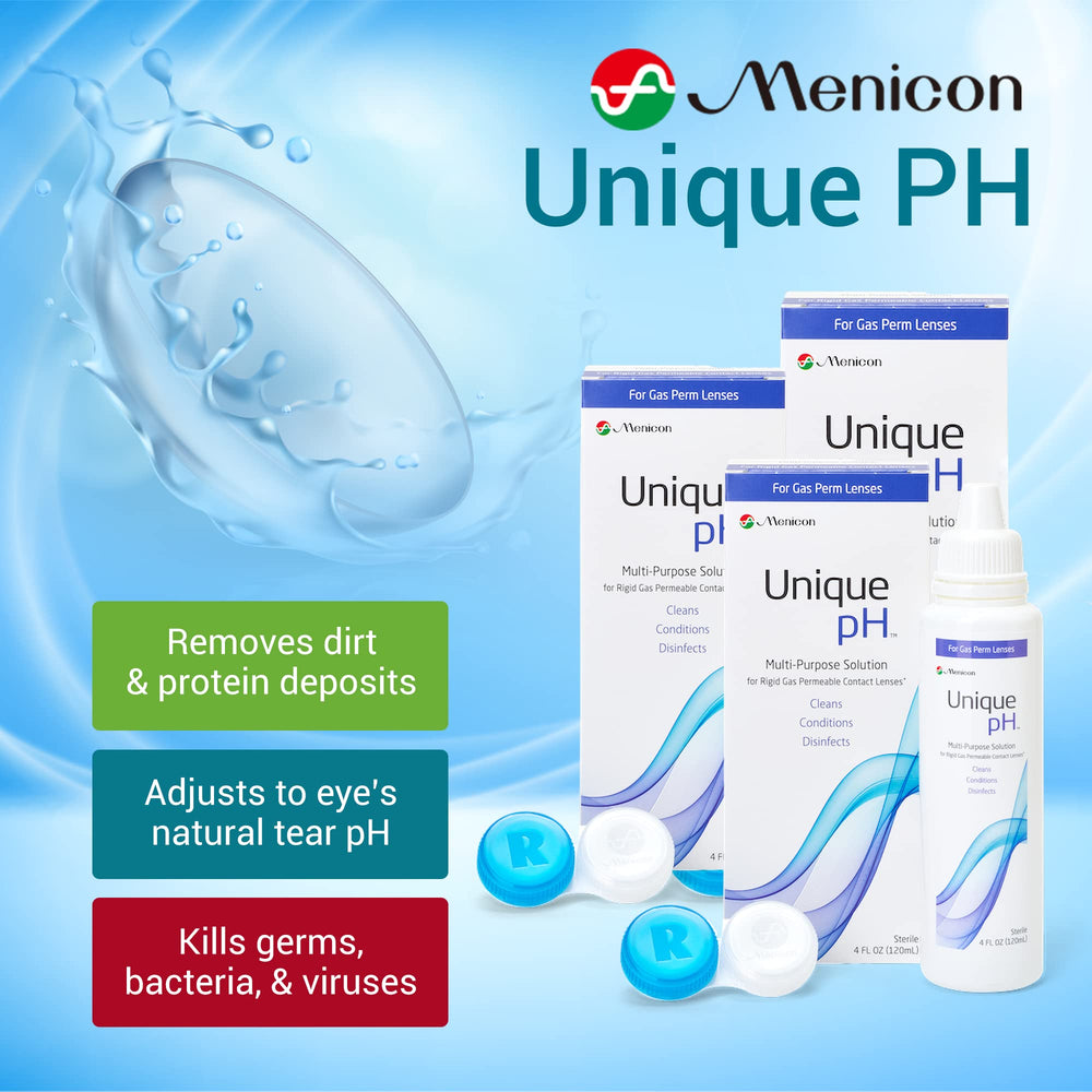 Menicon Unique pH bottle cap open indicating easy, mess-free use on the go