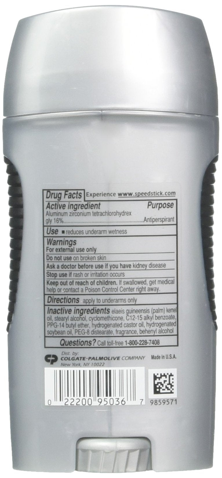 Back label view of Irish Spring Original deodorant with scent details