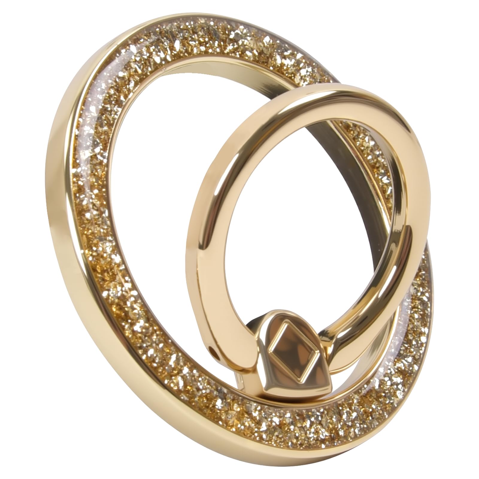 MENTINS magnetic phone ring in gold twinkle design for secure grip