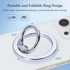 MENTINS ring attachment demonstrates strong magnet for iPhone models and MagSafe cases.