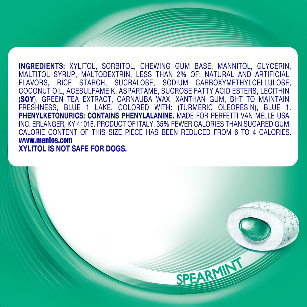 Mentos curvy bottle design for easy on-the-go dispensing.