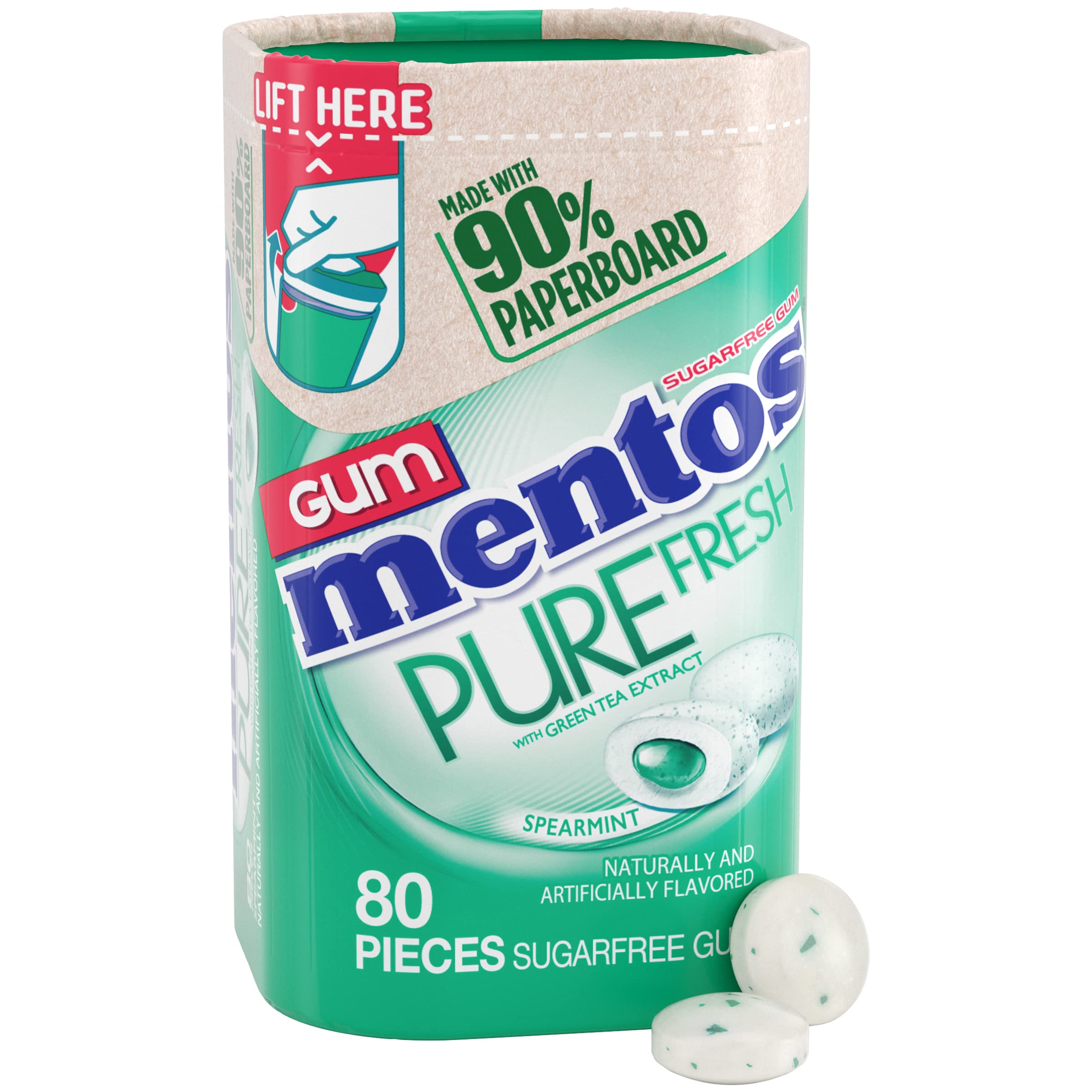 Mentos Pure Fresh sugar-free gum bottle for on-the-go breath refresh