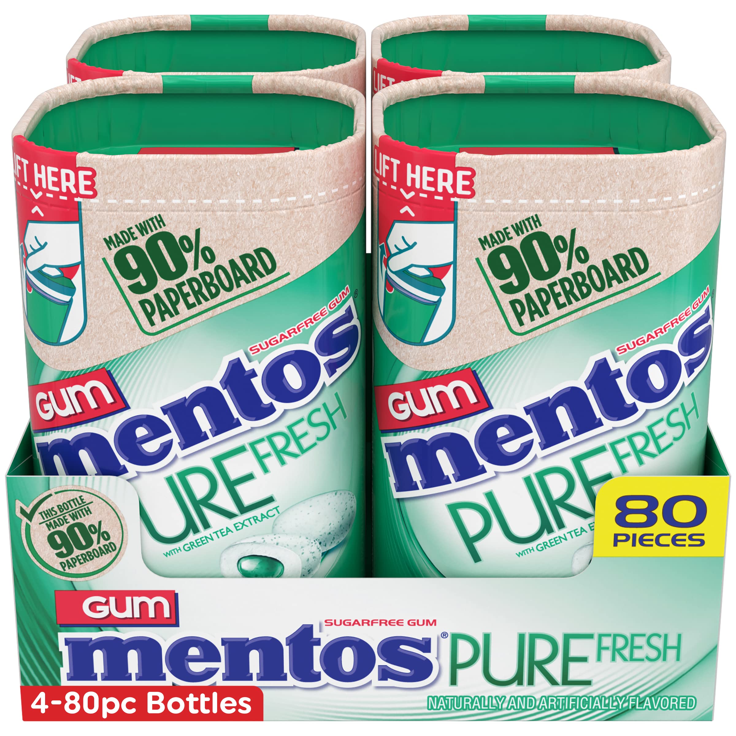 MENTOS Pure Fresh Sugar-Free Gum Spearmint on-the-go image emphasizes portable mint for commuters.