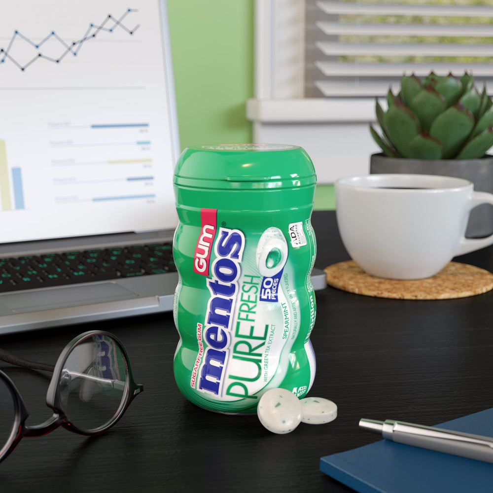 Mentos Pure Fresh gum emphasizes xylitol as a key ingredient for a light, sugar-free option.