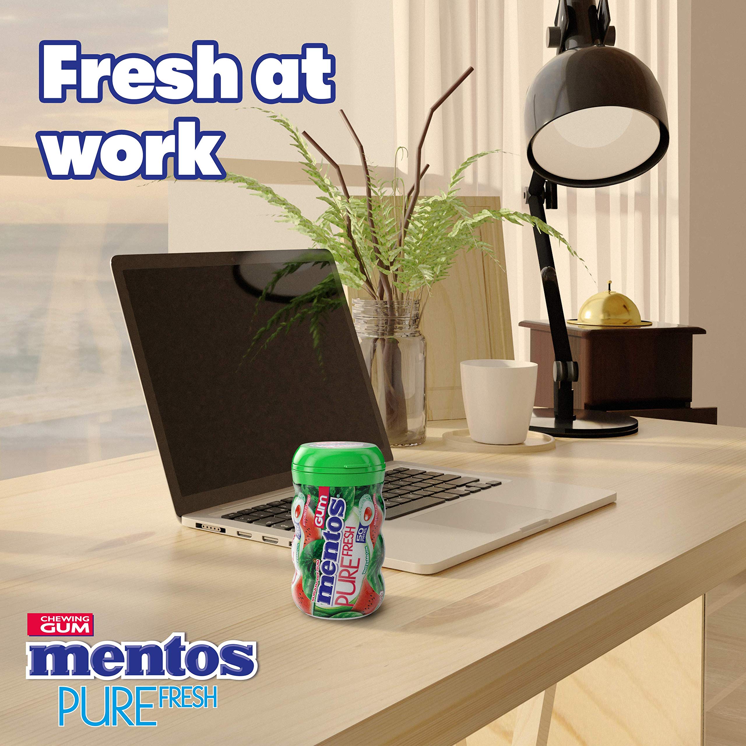 MENTOS Pure Fresh Watermelon gum shell and center offer a crunchy texture and refreshing finish.