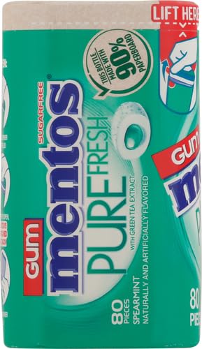 Mentos Pure Fresh xylitol ingredient note indicating sweetness
