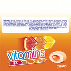 Mentos vitamins gum crunchy shell closeup shows texture