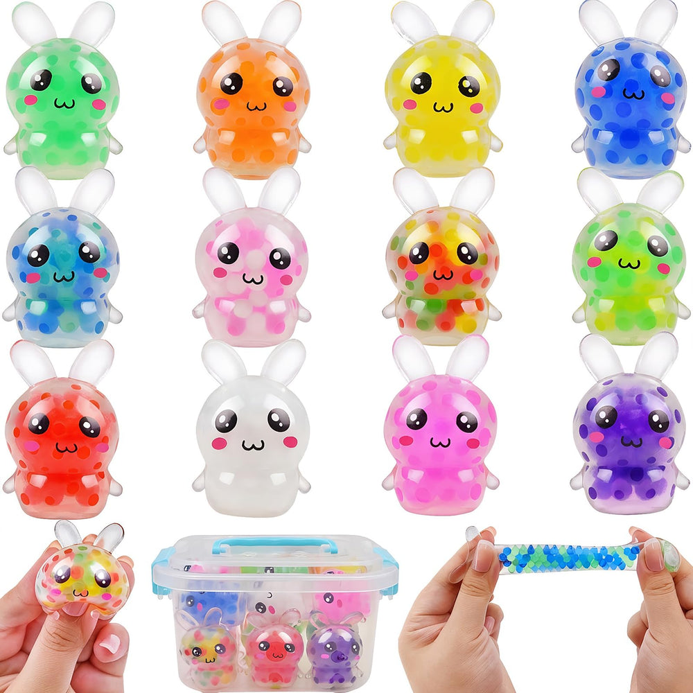Menzcci Easter mini bunny squeeze ball 12-pack for desk relief