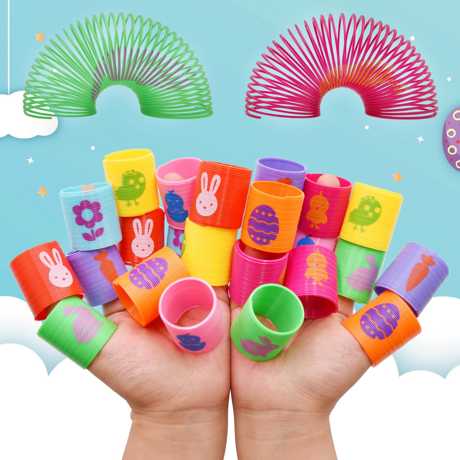 Menzcci Easter party favors coil springs for gifting and games.