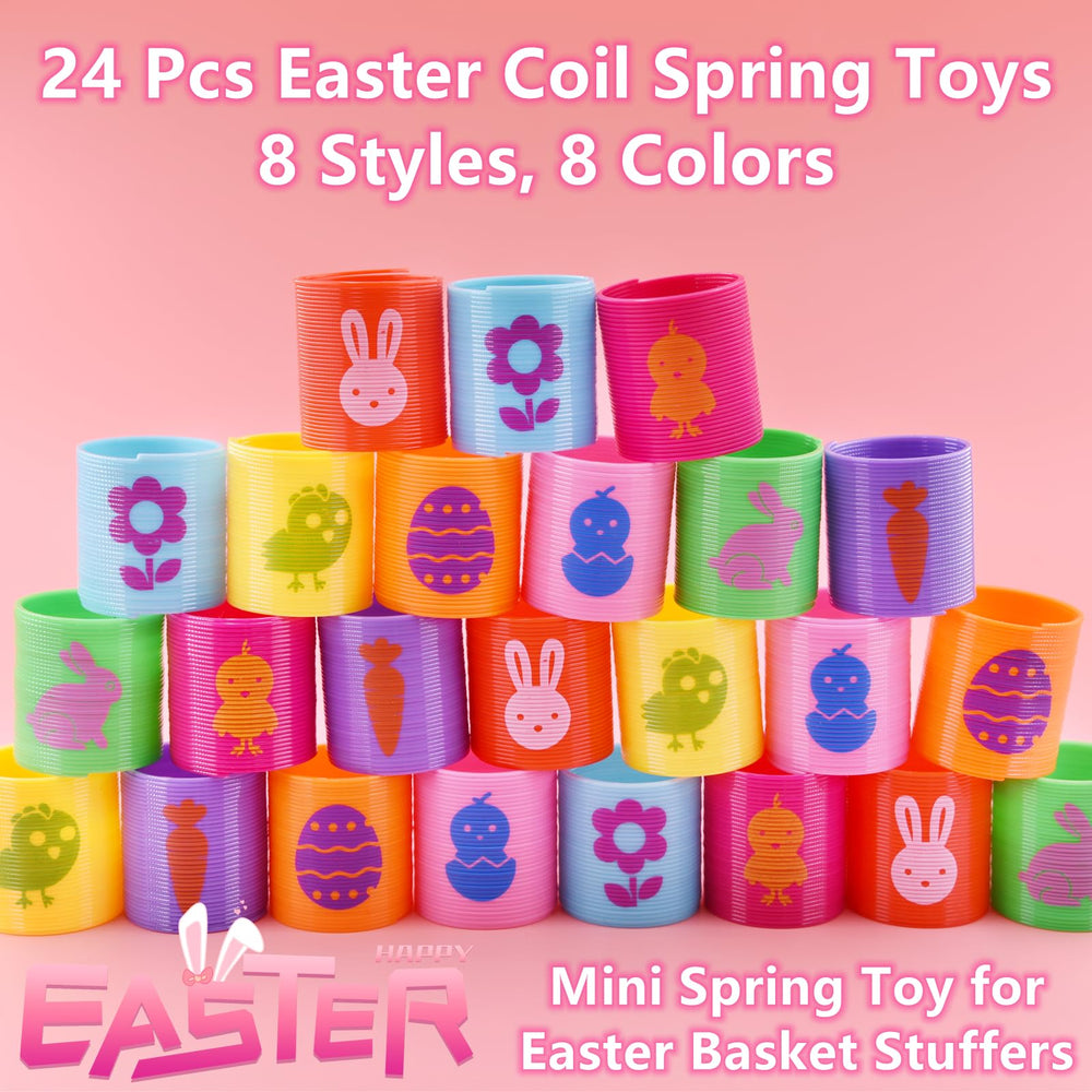 Menzcci spring toy shows eight styles, ideal as Easter basket filler.
