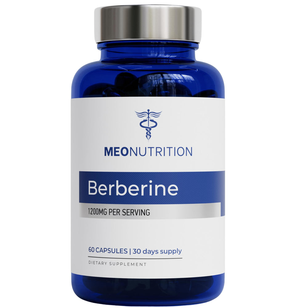 Meo Nutrition Berberine 1200mg packaging displays premium bottle design