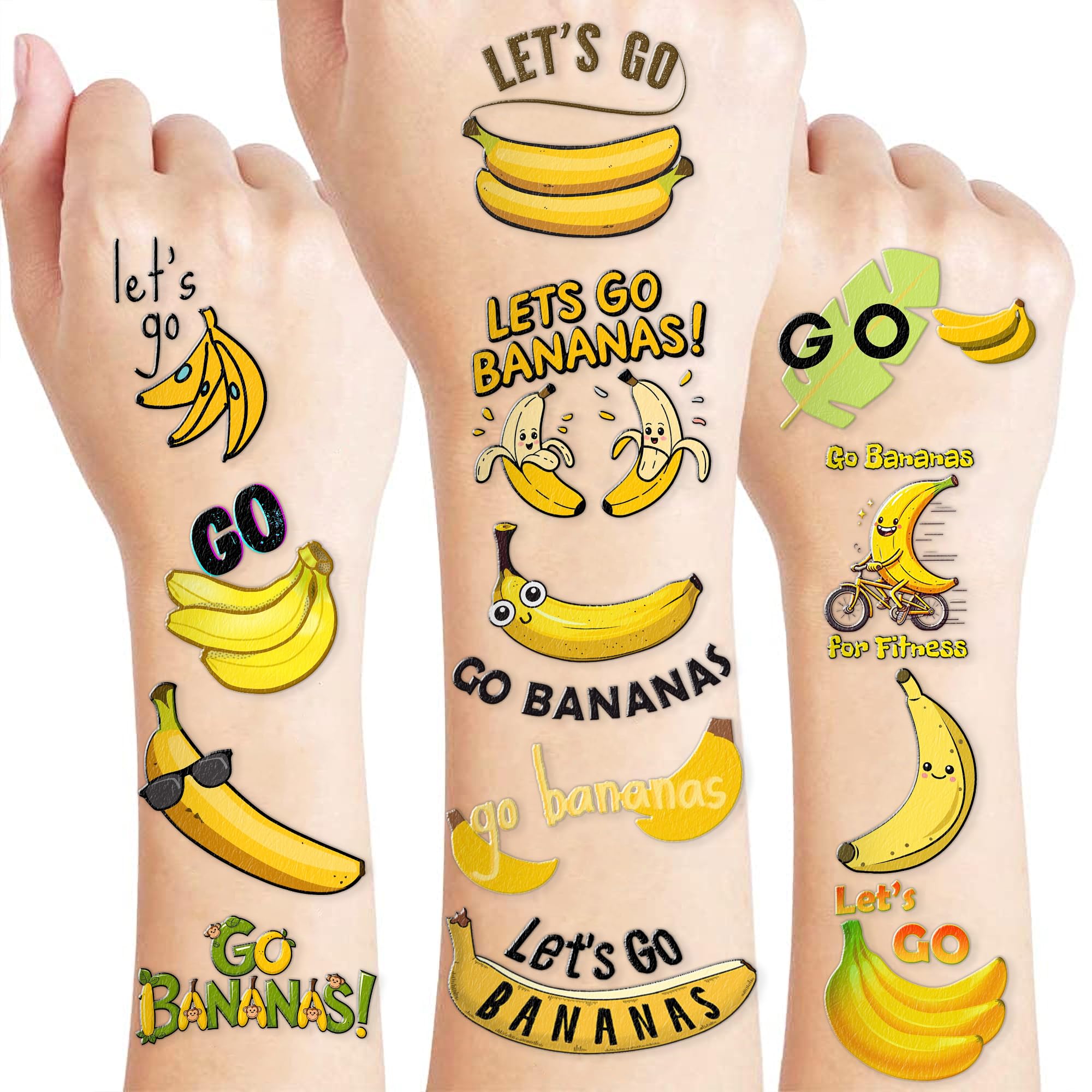 MeoIsDaBest banana tattoo sheet for eye-catching party decor and photos