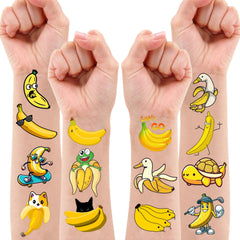 MeoIsDaBest banana tattoos for kids, bright color variety for celebrations