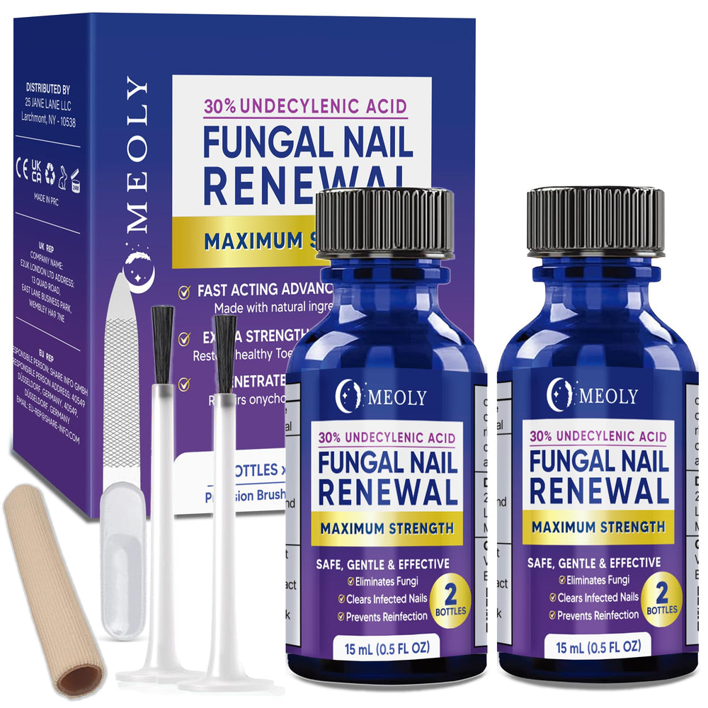 MEOLY bottle with 30 ml undecylenic acid for targeted toenail care