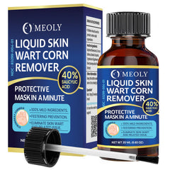 MEOLY fast-acting wart remover bottle for plantar warts provides quick surface treatment.