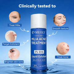 MEOLY Milia Remover Serum texture swirl; smooth, non-greasy finish during use.