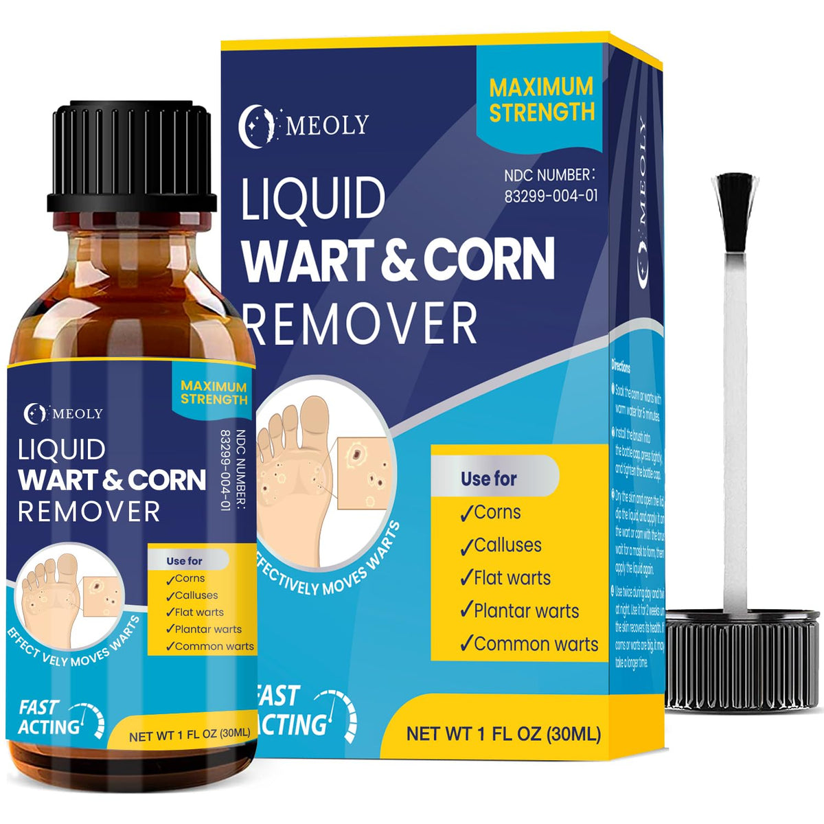 MEOLY Wart Removal bottle pour for targeted, fast-acting treatment.