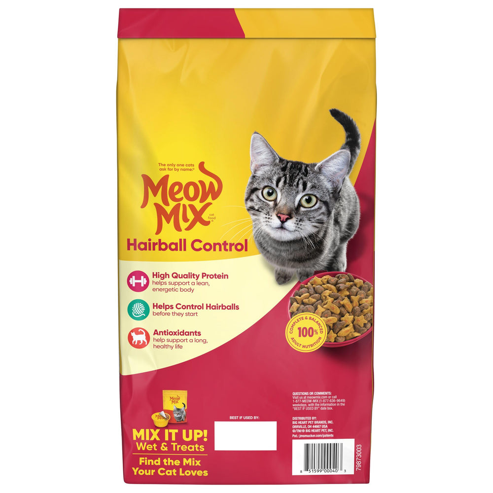 Meow Mix 6.3-pound bag pictured for everyday feeding.