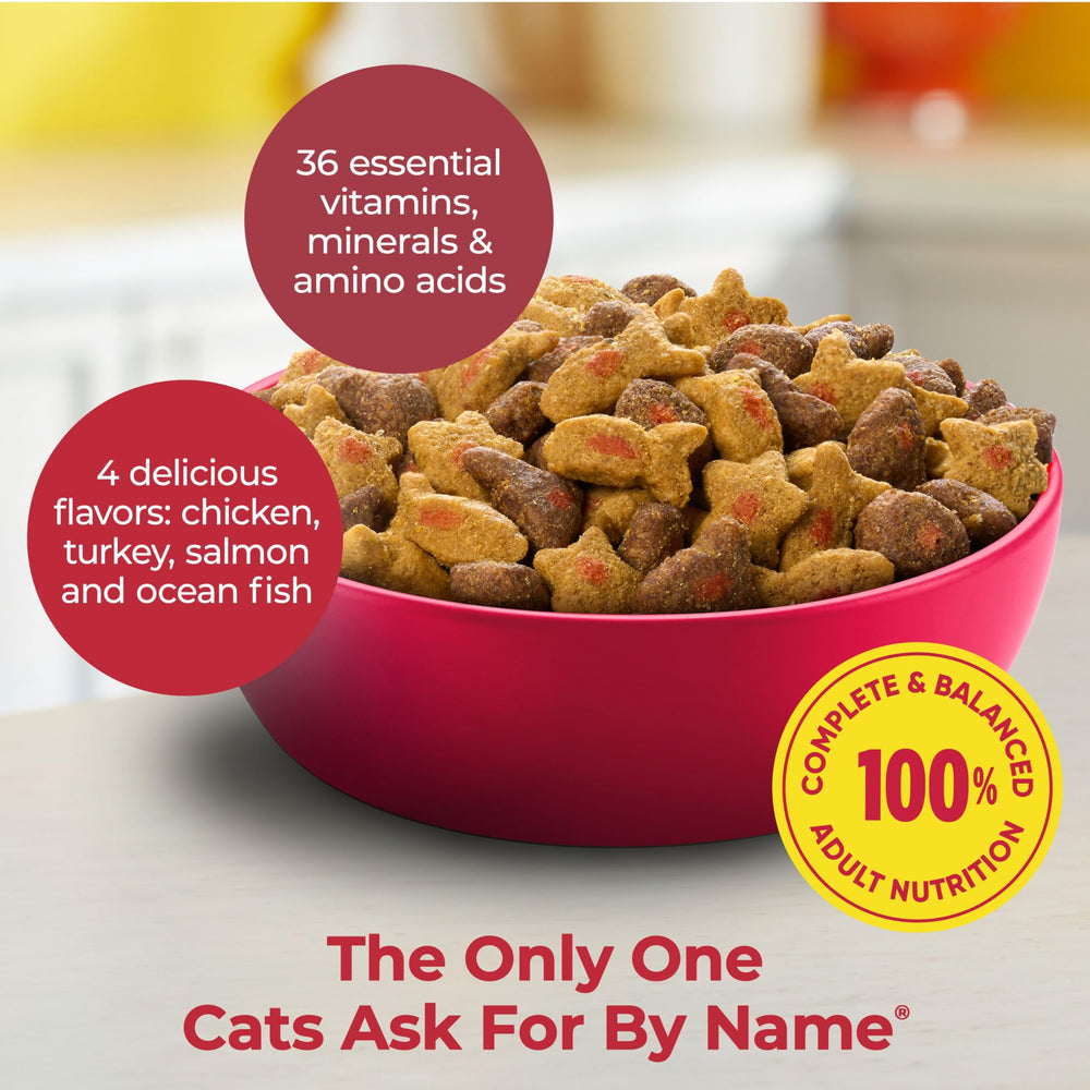 Meow Mix flavors include chicken, turkey, salmon, and ocean fish.