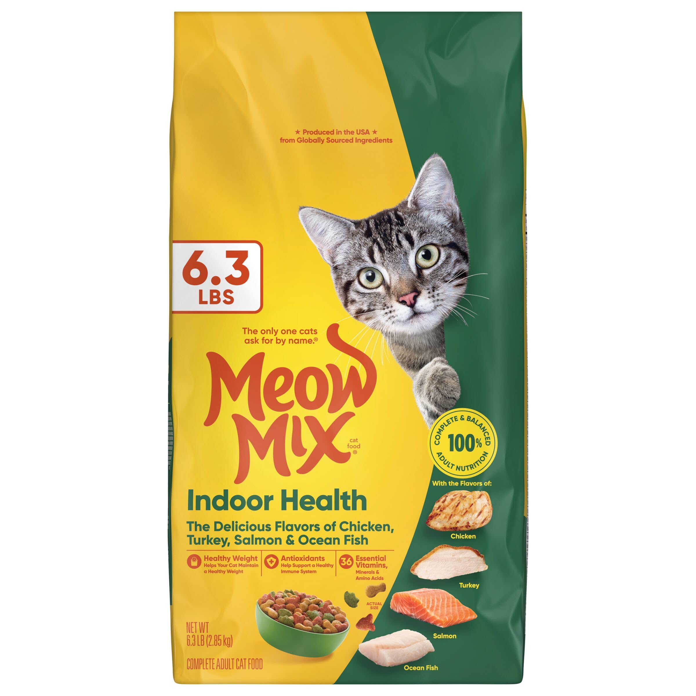 Meow Mix Indoor Health new-look packaging on shelf