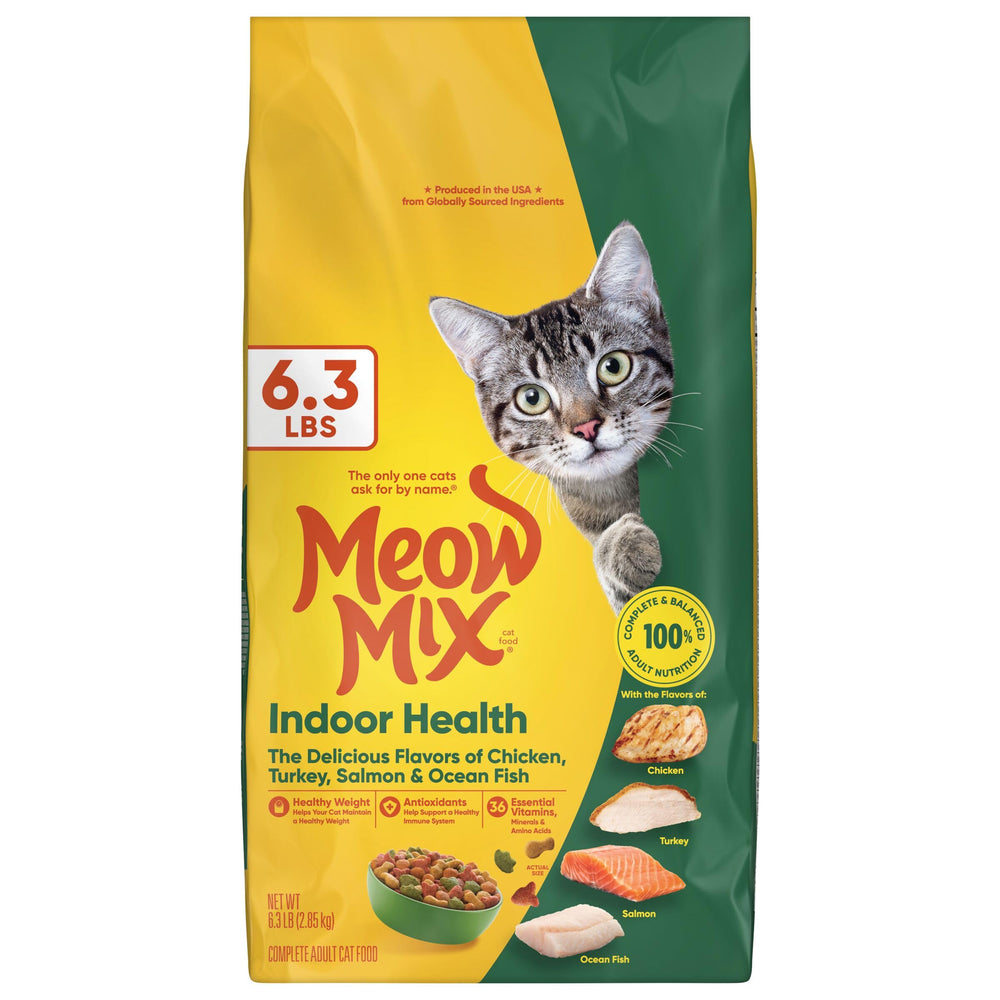 Meow Mix Indoor Health new-look packaging on shelf