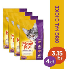Meow Mix Original Choice ingredients label visual for transparent nutrition and quality in every bite.