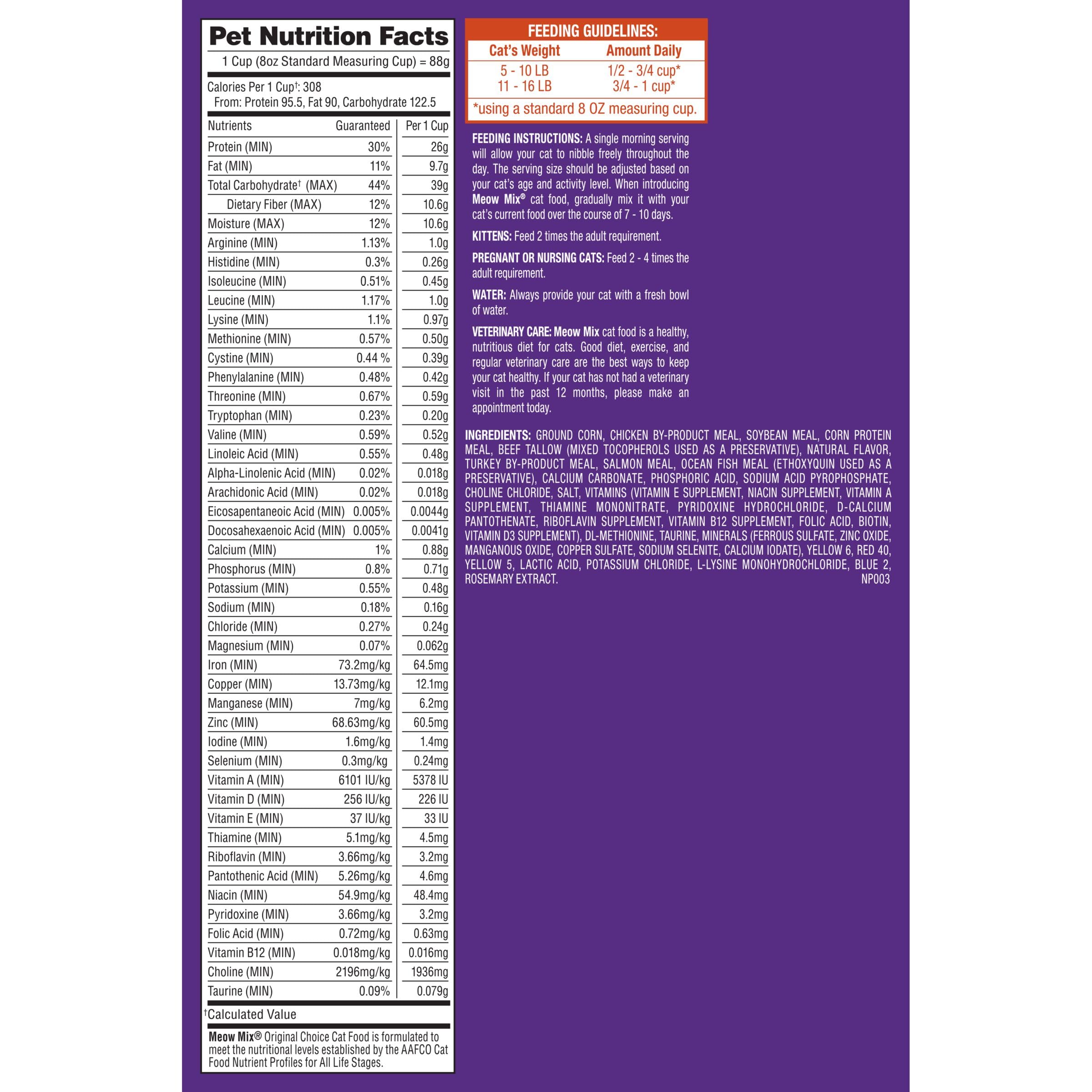 Meow Mix Original Choice made in the USA label signals domestic production quality
