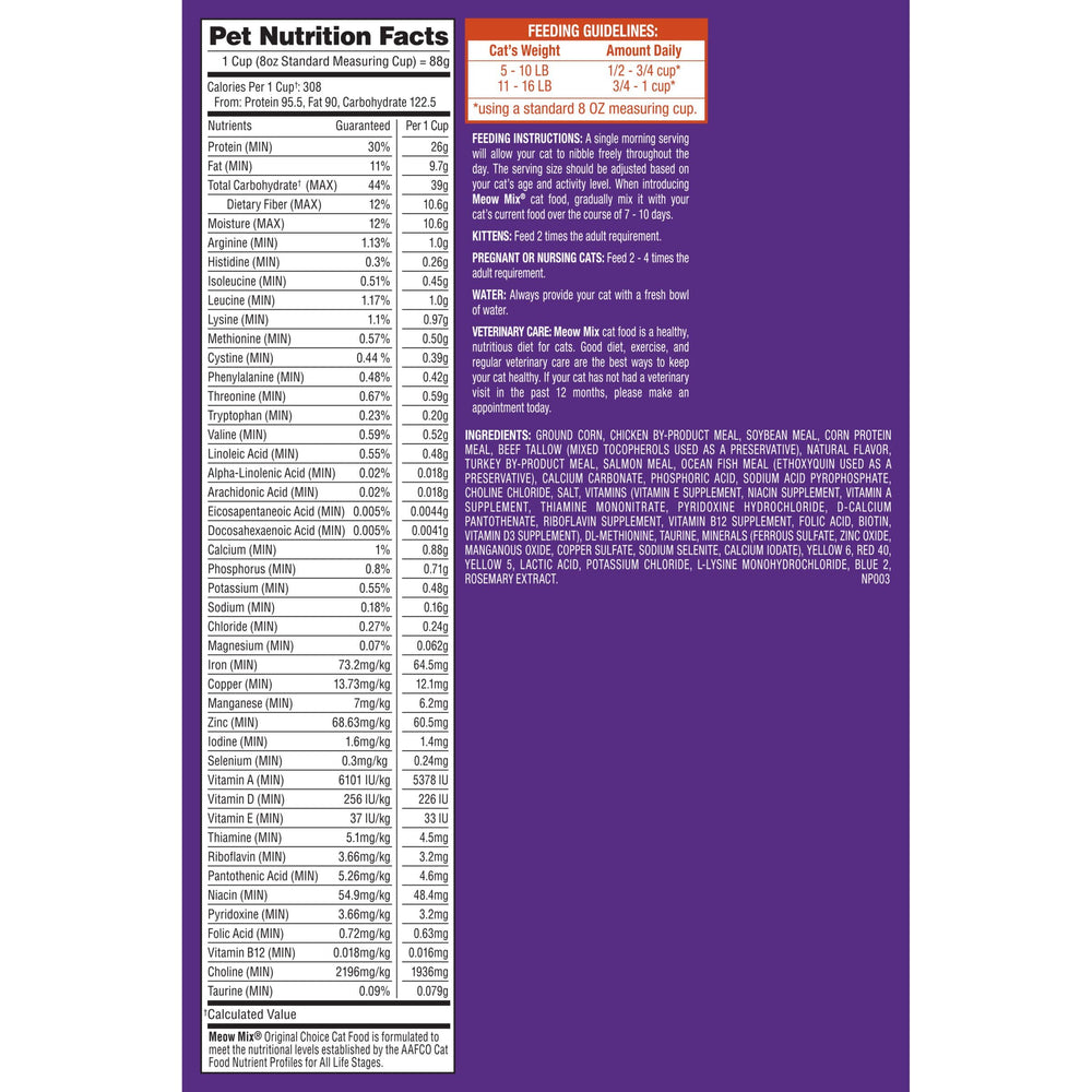 Meow Mix Original Choice made in the USA label signals domestic production quality