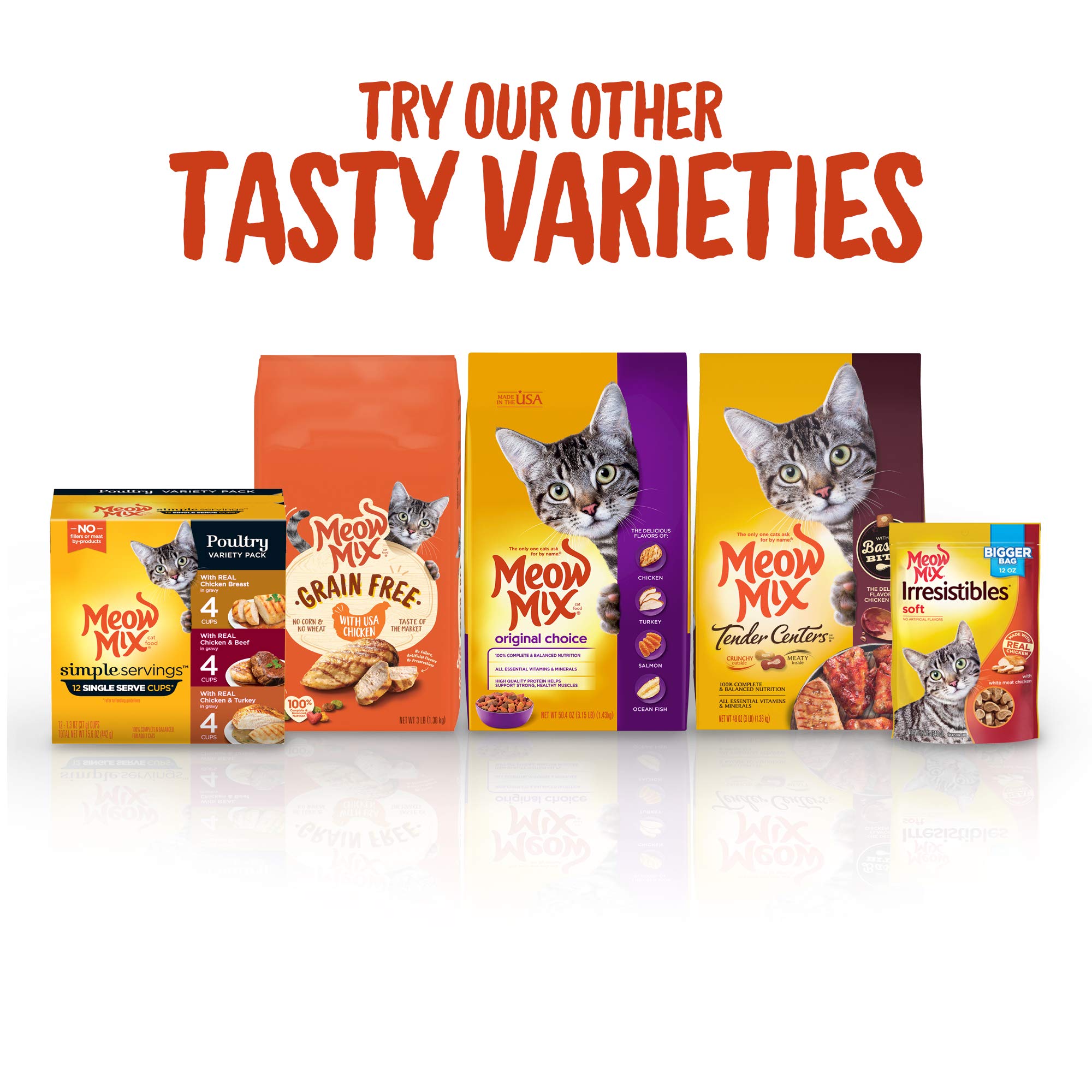 Meow Mix Original Choice USA-made badge signals quality packaging.
