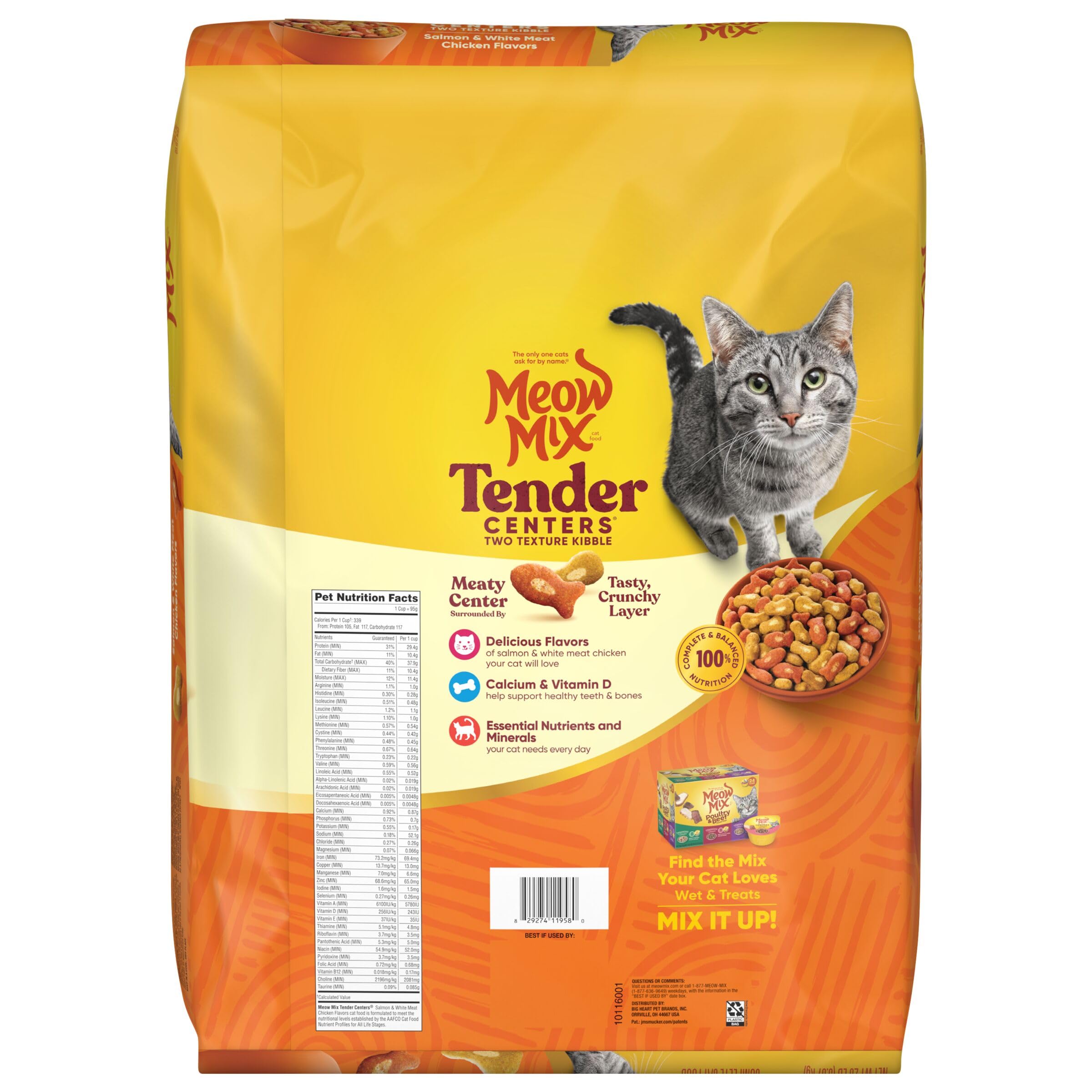 Meow Mix Tender Centers serving bowl ready for mealtime.