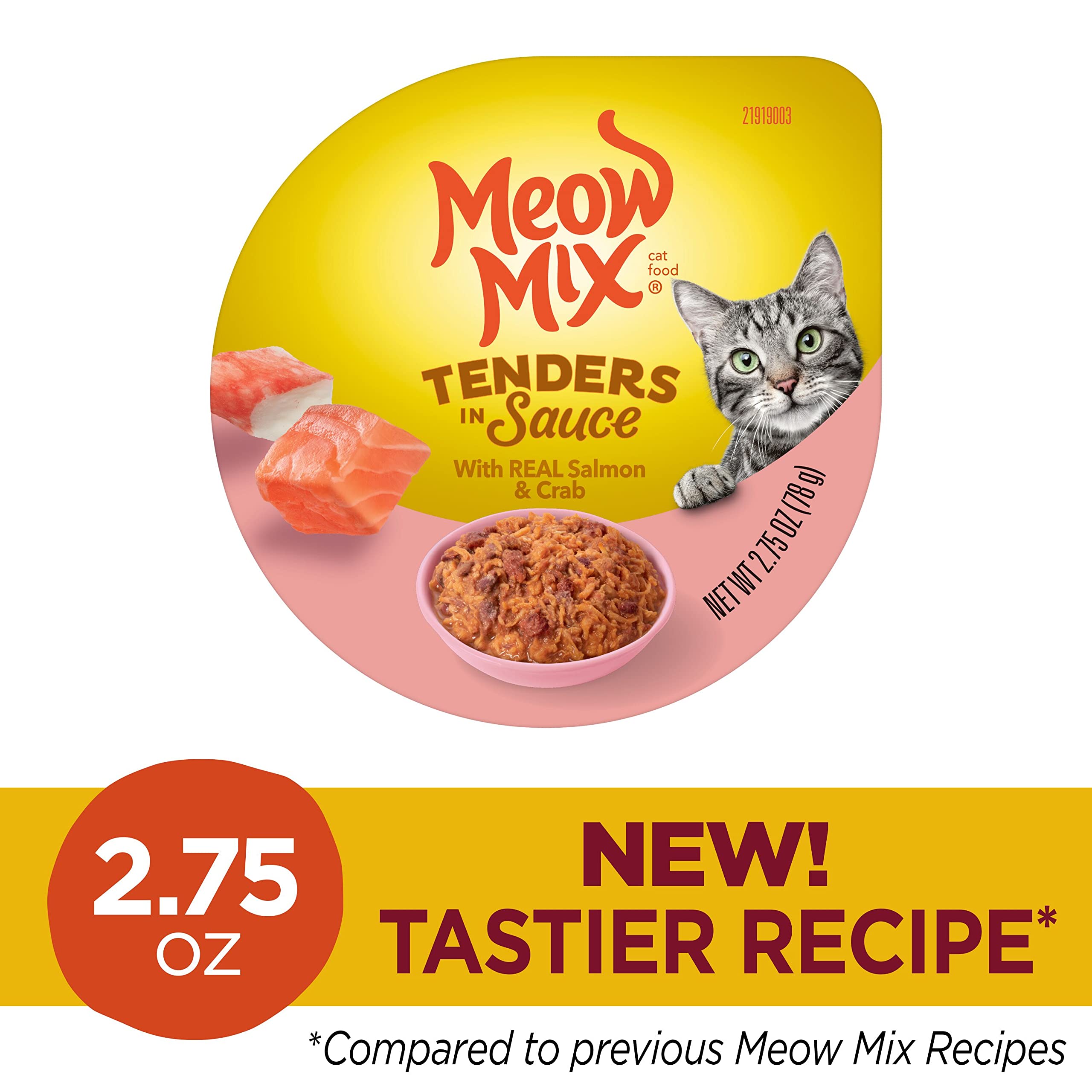 Morceaux de crabe tendre dans Meow Mix Tenders, texture agréable
