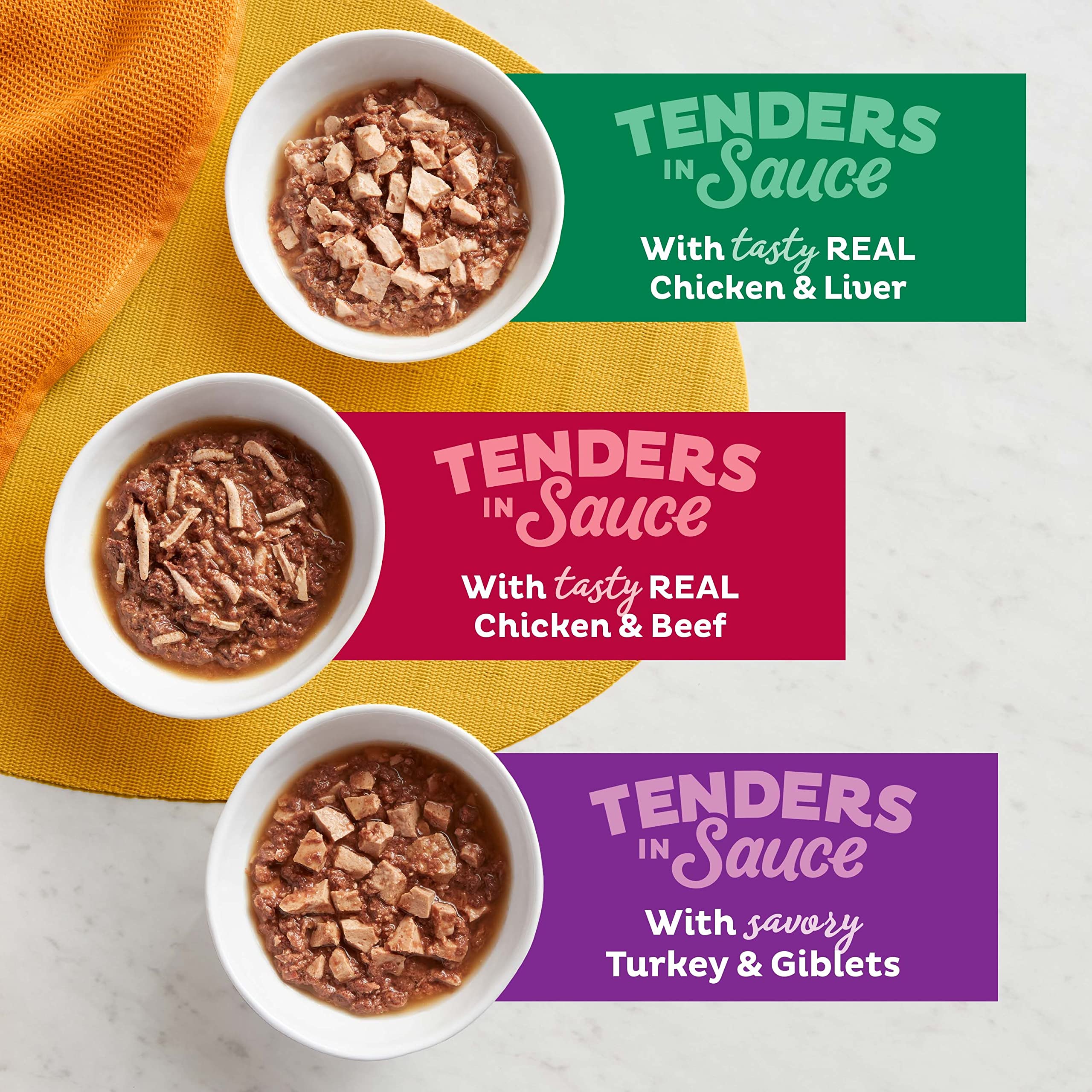 Meow Mix Tender Favorites turkey-giblets-in-sauce cup with savory aroma
