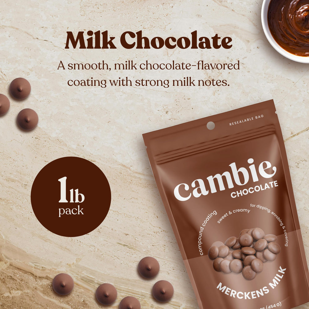 Cambie Merckens milk melts ideal for dipping for a smooth finish.