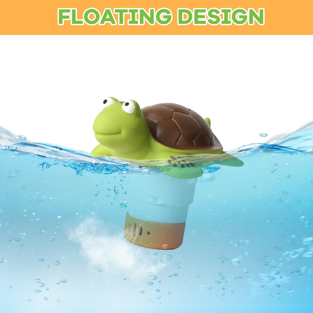 Merkia Turtle decorative design adds whimsy while keeping water chemistry manageable.