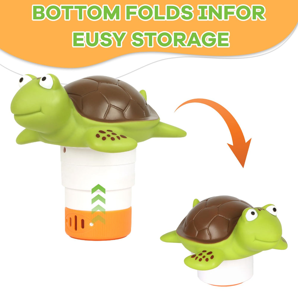 Merkia Turtle large-capacity dispenser holds four 1-inch tablets for easy dosing.