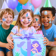 Mermaid 96PCS Pre-Cut Temporary Tattoos: tear-out perforations for mess-free handling.